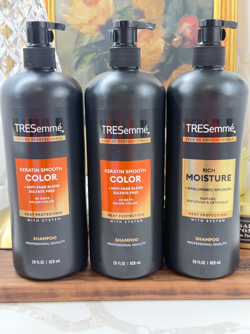 TRESemme Shampoo Lot (3 Pc) 28oz - (2) Keratin Smooth Color & (1) Rich Moisture